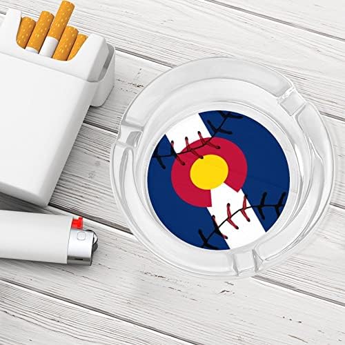 Бейзболни Дантелени Стъклени Пепелници с Флага на щата Колорадо, Стъклени Пепелници за Цигари, Ветрозащитный