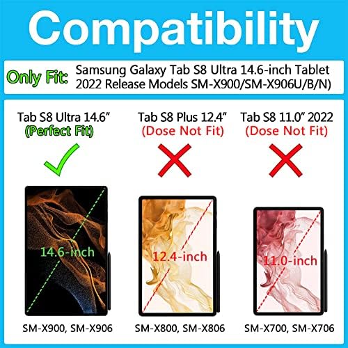 Калъф Bkiза Samsung Galaxy Tab S8 Ultra 14,6 инча (модел SM-X900 / SM-X906) за таблет 2022 година на издаване,